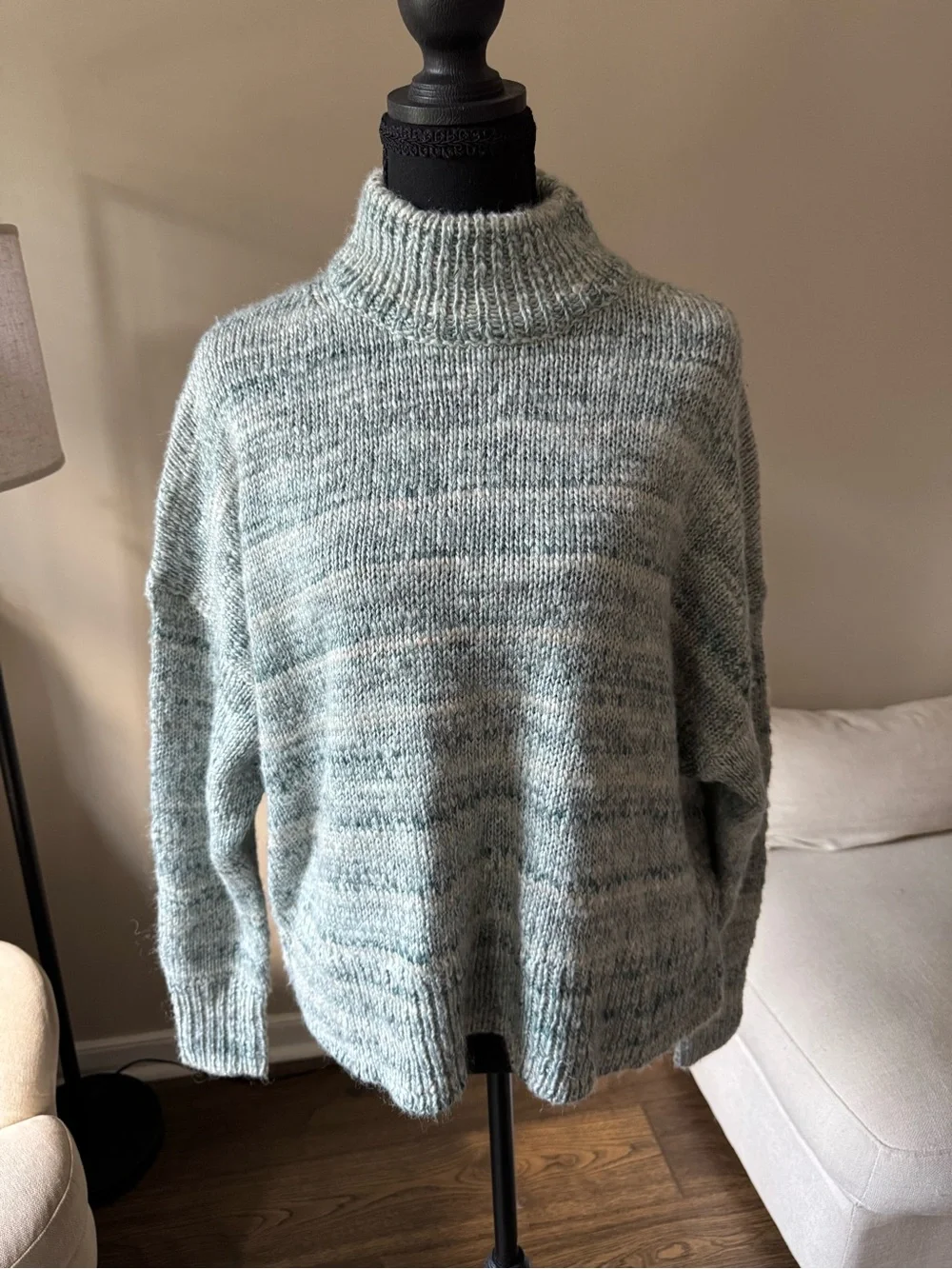 J. Crew Heathered Sage Green Turtleneck Sweater